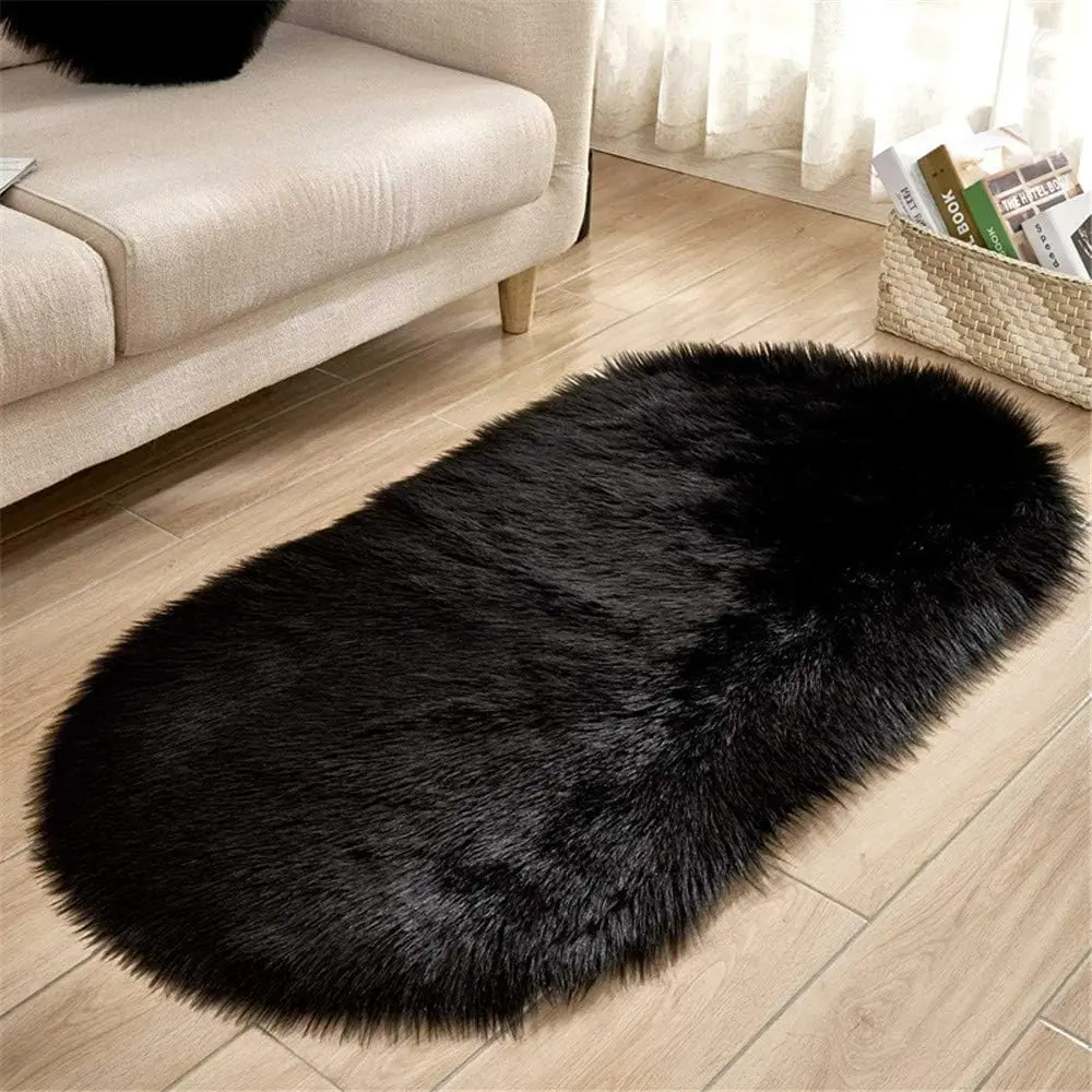 360 HOME FLOOR MAT OVAL BLACK 60*120CM