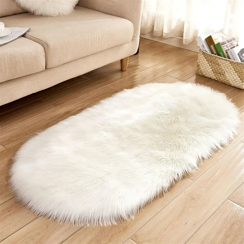 360 HOME FLOOR MAT OVAL WHITE 80*180CM