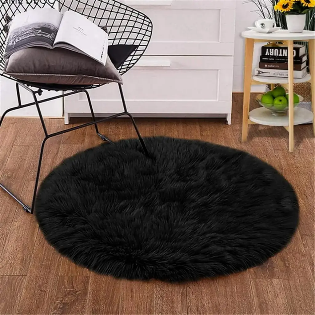 360 HOME FLOOR MAT ROUND BLACK  120*120cm