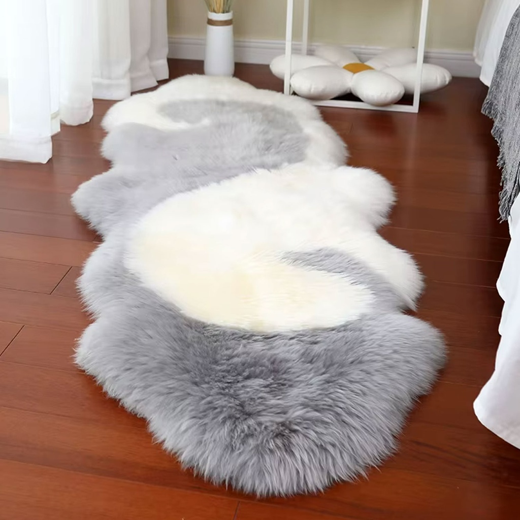 360 HOME FLOOR MAT OVAL WAVE DESIGN GREY & WHITE 60*180cm