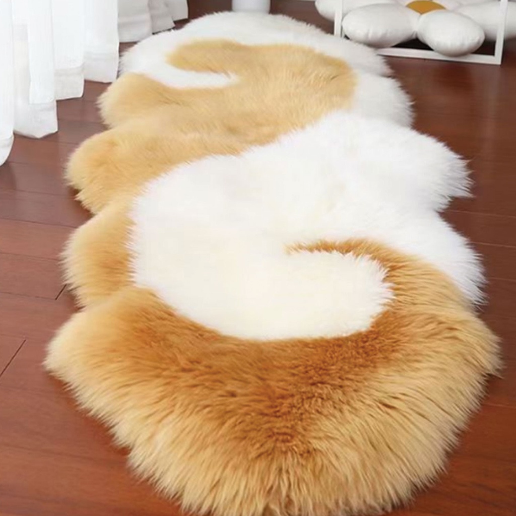 360 HOME FLOOR MAT OVAL WAVE DESIGN BEIGE & WHITE 60*180cm