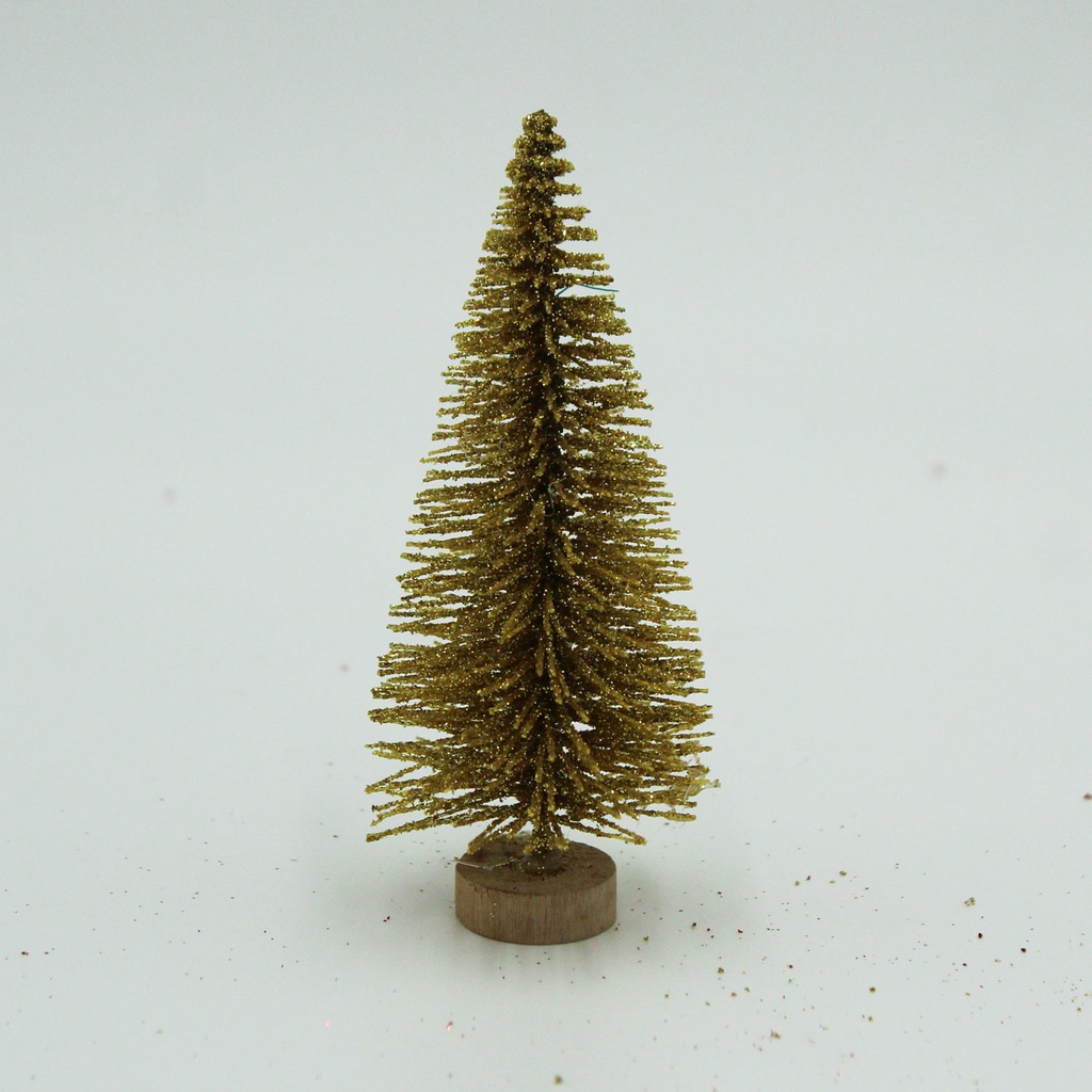 360 HOME CHRISTMAS MINI TREE GOLD+GLITTER 10CM PACK OF 5PCS