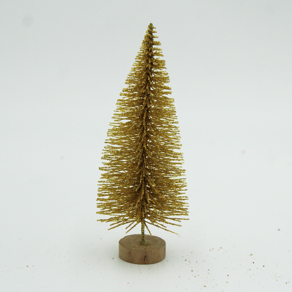 360 HOME CHRISTMAS MINI TREE GOLD+GLITTER 12.5CM PACK OF 5PCS