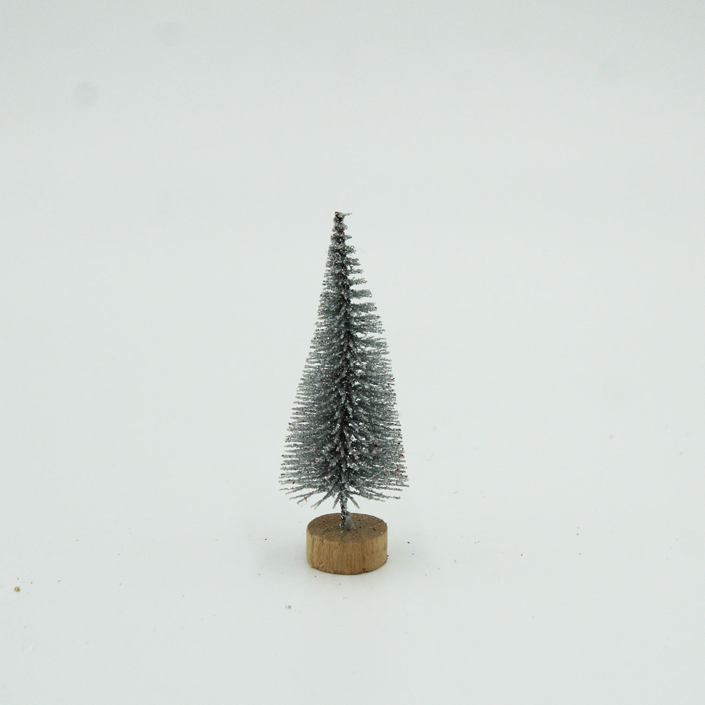 360 HOME CHRISTMAS MINI TREE SILVER+GLITTER 7CM PACK OF 5PCS