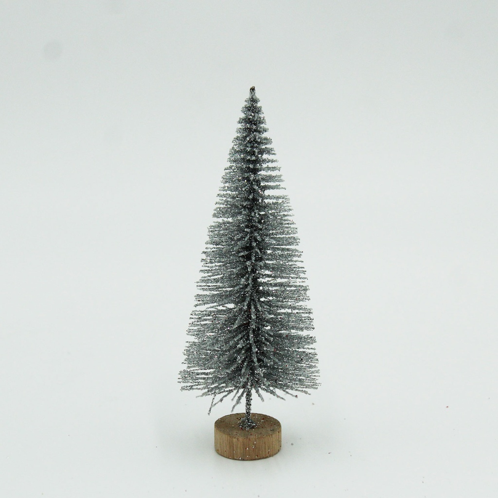 360 HOME CHRISTMAS MINI TREE SILVER+GLITTER 10CM PACK MOF 5PCS 