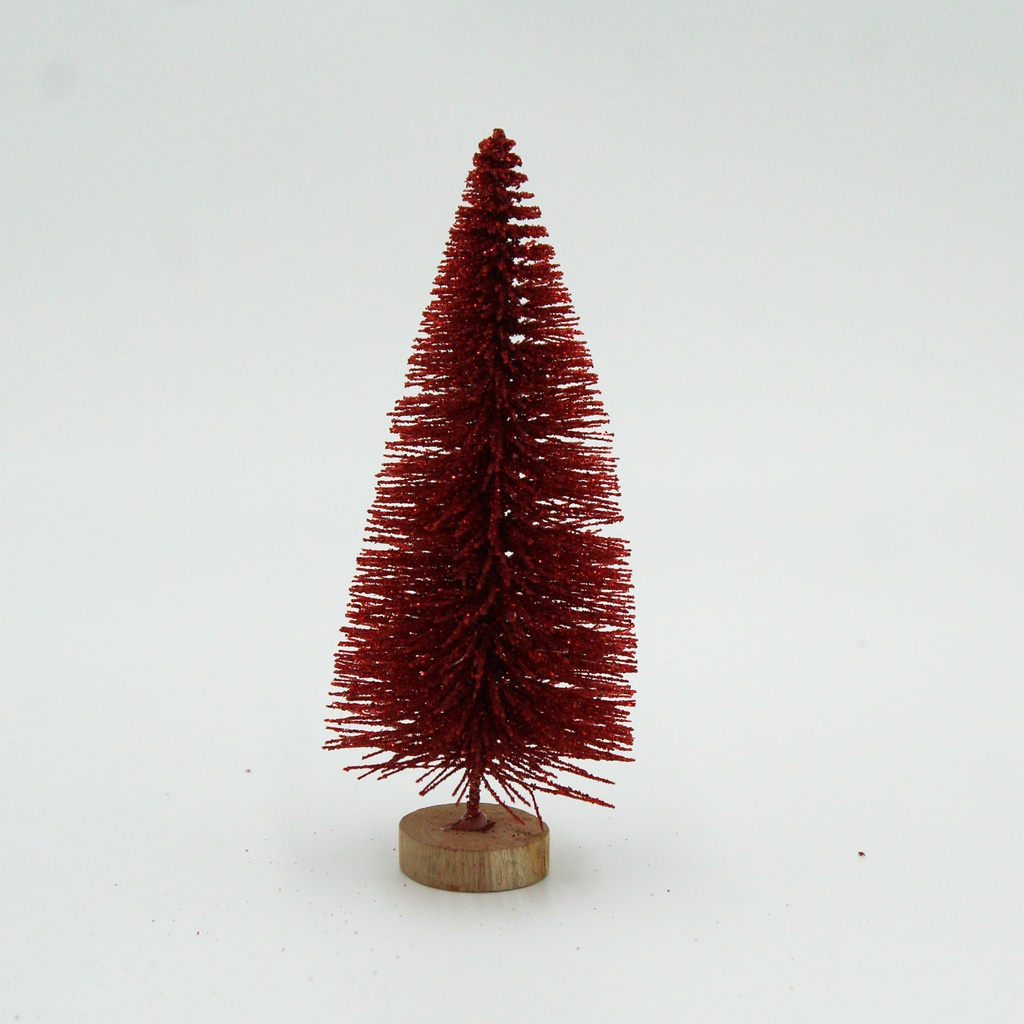 360 HOME CHRISTMAS MINI TREE RED+GLITTER 12.5CM PACK OF 5PCS