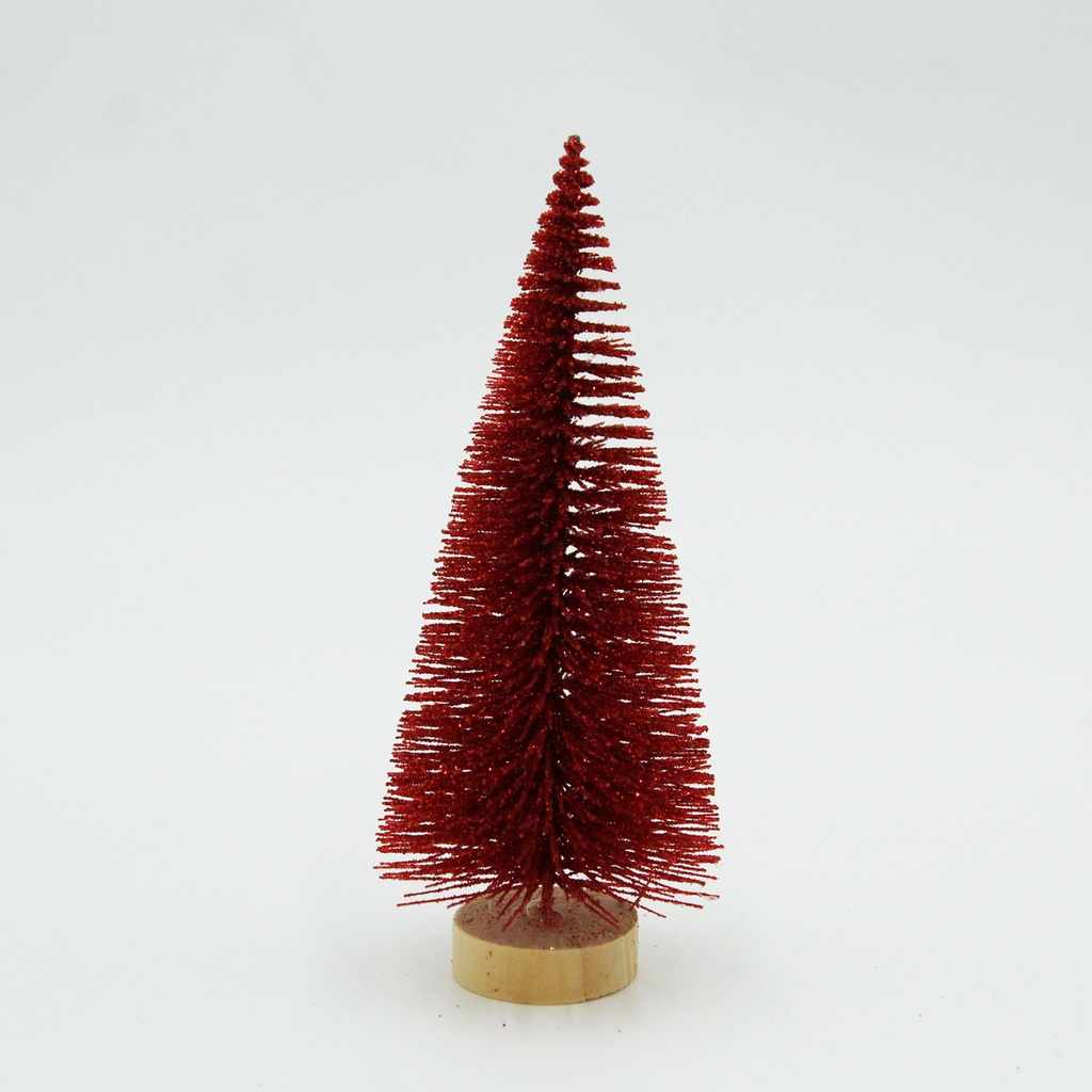 360 HOME CHRISTMAS MINI TREE RED+GLITTER 13.5CM