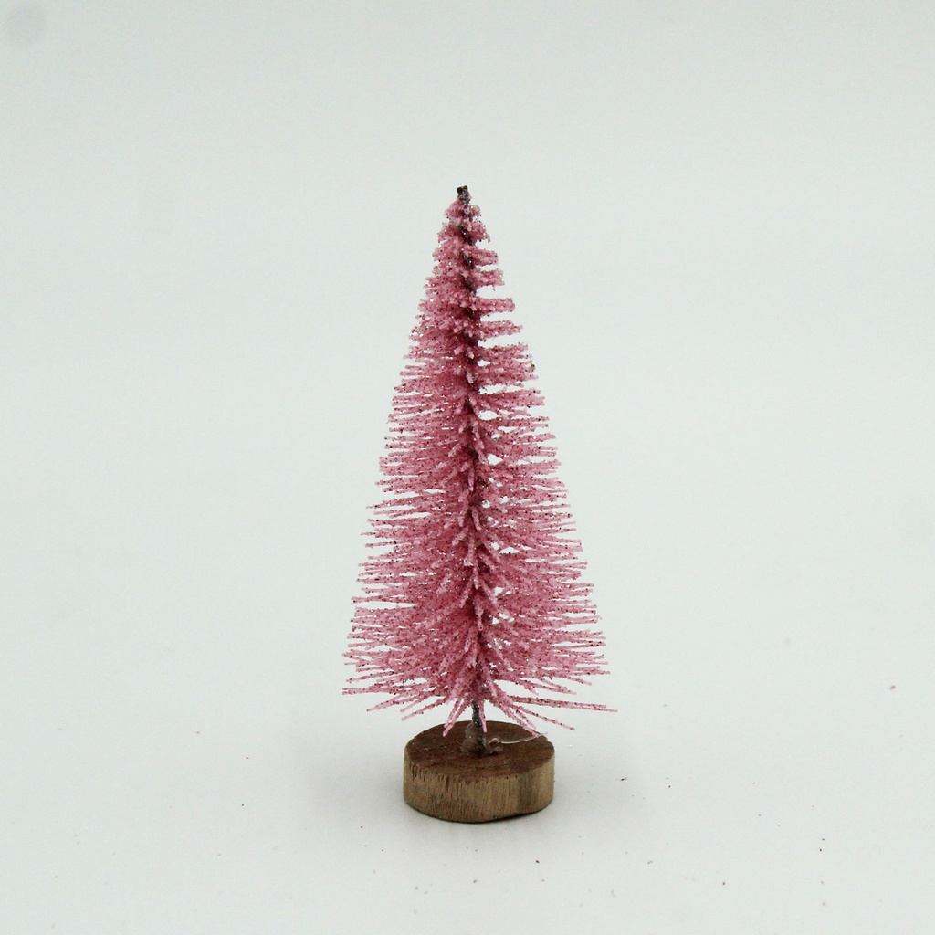 360 HOME CHRISTMAS MINI TREE PINK+GLITTER 8.5CM PACK OF 5PCS 