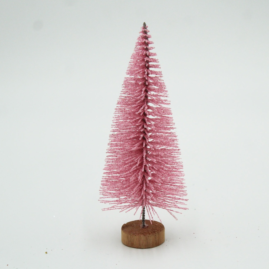 360 HOME CHRISTMAS MINI TREE PINK+GLITTER 12.5CM PACK OF 5PCS
