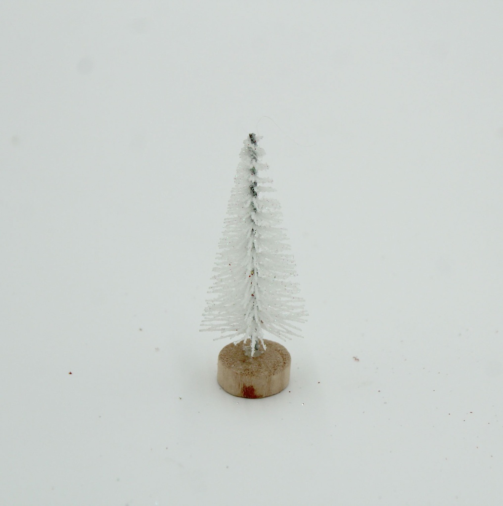 360 HOME CHRISTMAS MINI TREE WHITE+GLITTER 6.5CM PACK OF 5PCS