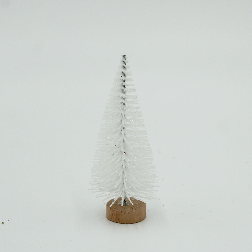 360 HOME CHRISTMAS MINI TREE WHITE+GLITTER 8.5CM PACK OF 5PCS