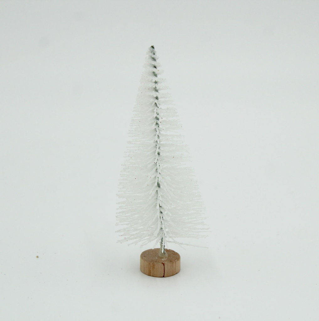 360 HOME CHRISTMAS MINI TREE WHITE+GLITTER 10CM PACK OF 5PCS