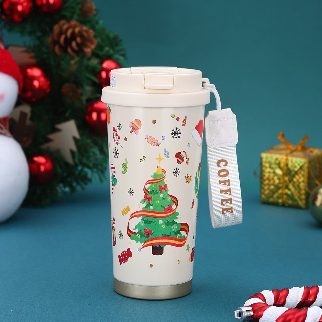 360 HOME CHRISTMAS MUG CHRISTMAS TREE 520ML WITH LID