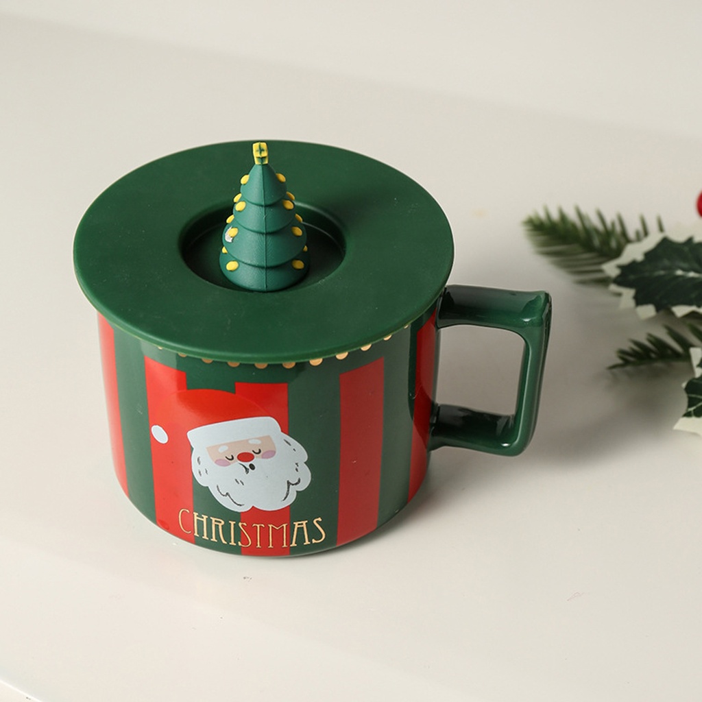 360 HOME CHRISTMAS MUG CERAMIC 301-400ML WITH SILICONE LID CHRISTMAS TREE