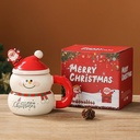 360 HOME CHRISTMAS MUG 400ML+LID&SPOON CERAMIC SNOWMAN CUP 400ML RED