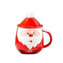 360 HOME CHRISTMAS MUG CERAMIC 301-400ML RED SANTA HAT & BELT+LID+SPOON