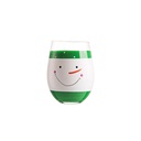 360 HOME CHRISTMAS GLASS CUP301-400ML FOR WATER HAND PAINTED EGG SHAPE GREEN
