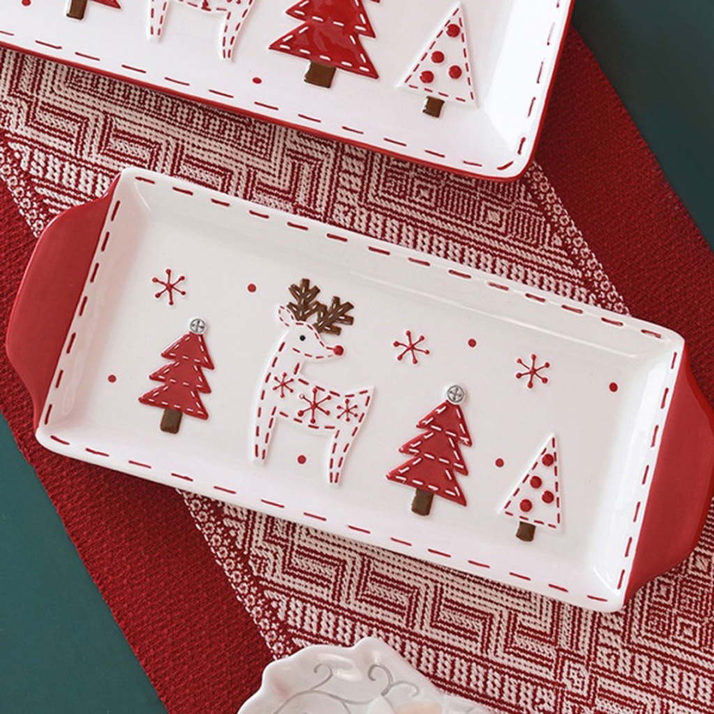 360 HOME CHRISTMAS PLATE CERAMIC 35.1*14.6*3.4CM RECTANGLE AMPHORA LONG DISC