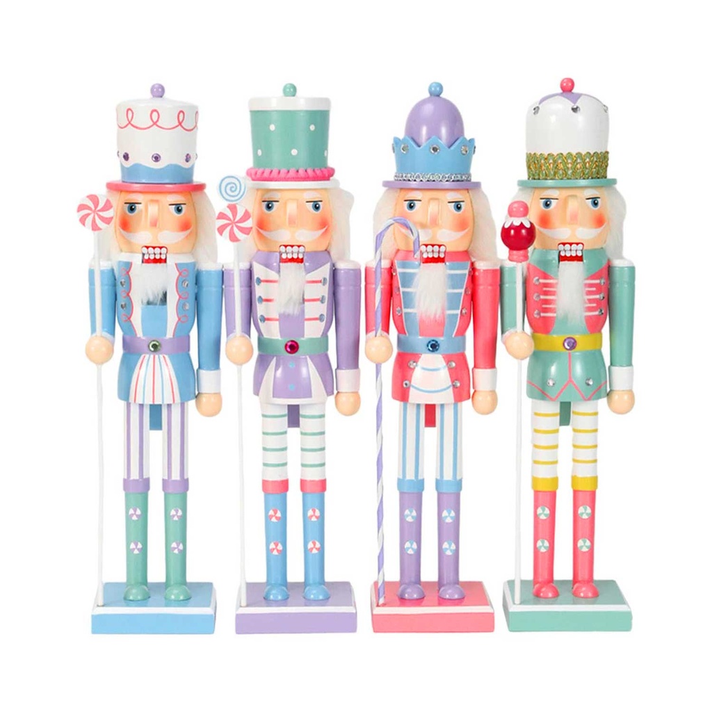 360 HOME CHRISTMAS NUTCRACKER FIGURINE WOODEN 13.5*12*53CM FESTIVE MULTI COLORS 