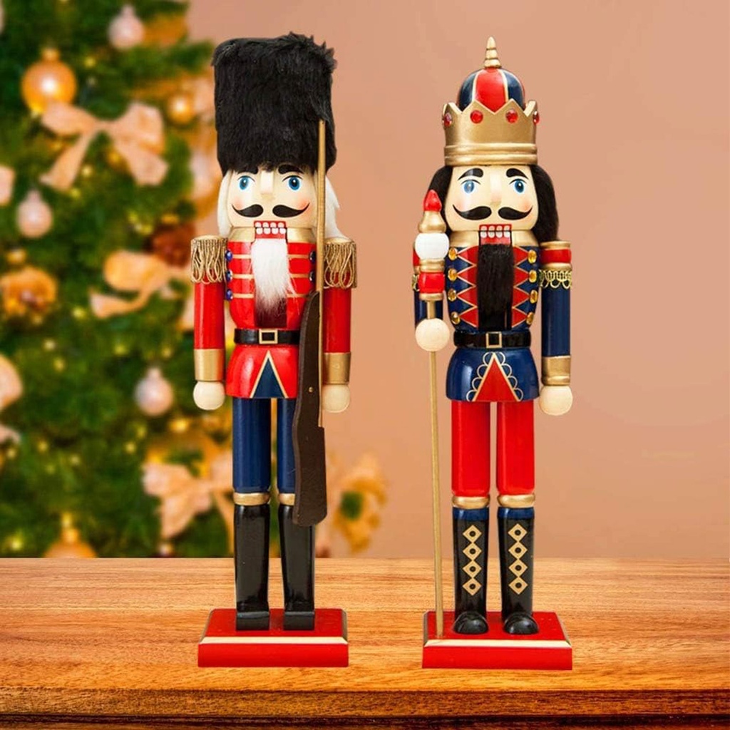 360 HOME CHRISTMAS NUTCRACKER DOLL CLASSIC 9*8*38CM WITH CHALKBORD FESTIVE COLORS 