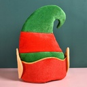 360 HOME CHRISTMAS HAT GREEN TOP RED MIDDLE YELLOW EAR FELT FABRIC 