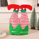 360 HOME CHRISTMAS HAT UPSIDE-DOWN ELF LEGSRED & WHITE STRIPES WITH GREEN BOOT