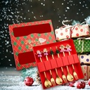360 HOME CHRISTMAS SPOON & FORK GOLD BOX 18.2*18*2.5CM 185GRS SET 6PCS WITH MOTIF ON TOP