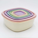 360 HOME FOOD STORAGE BOX COLORED PLASTIC  SET 7 PCS