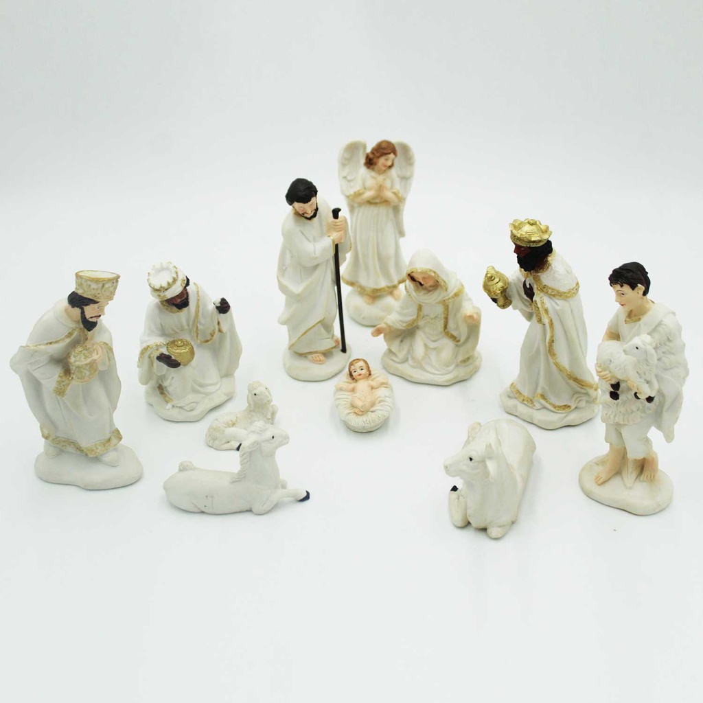 360 HOME NATIVITY SCENE PORCELAINE WITH GOLD ACCENTS 15CM