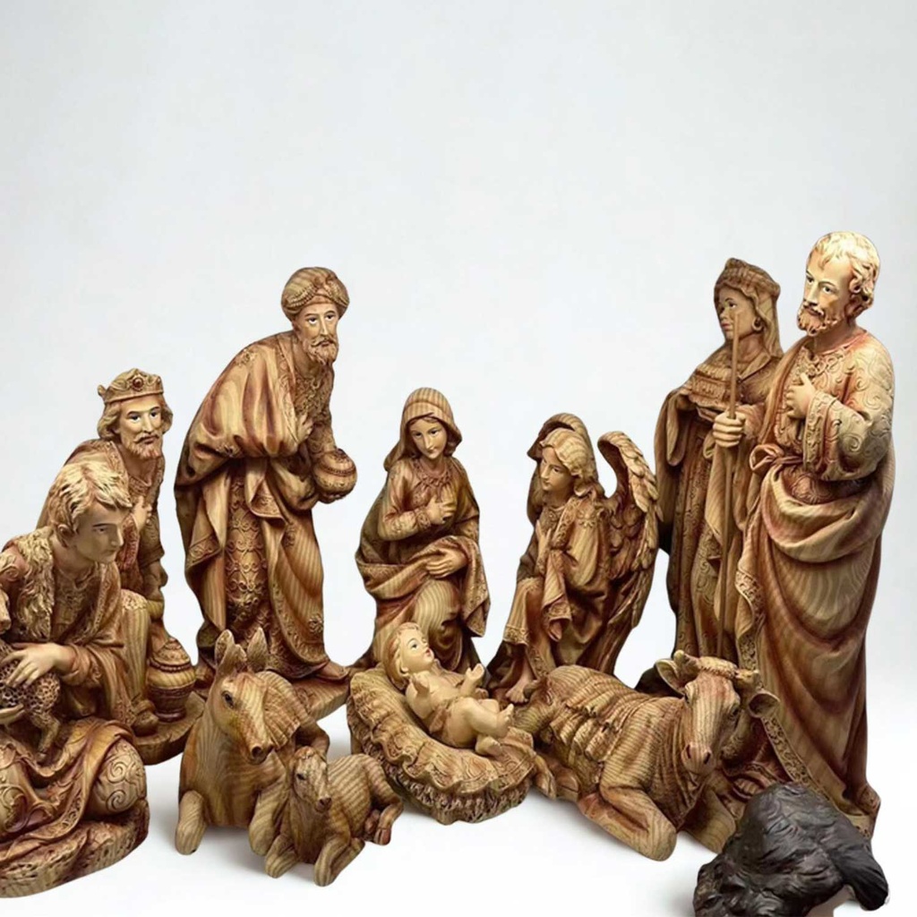 360 HOME NATIVITY SCENE RUSTIC STYLE WOOD-LIKE MATERIAL 30CM