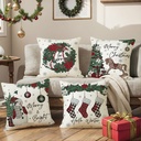 360 HOME CHRISTMAS PILLOW COVER 45*45CM POLYESTER TRADITIONAL CHRISTMAS COLORS RUSTIC LOOK
