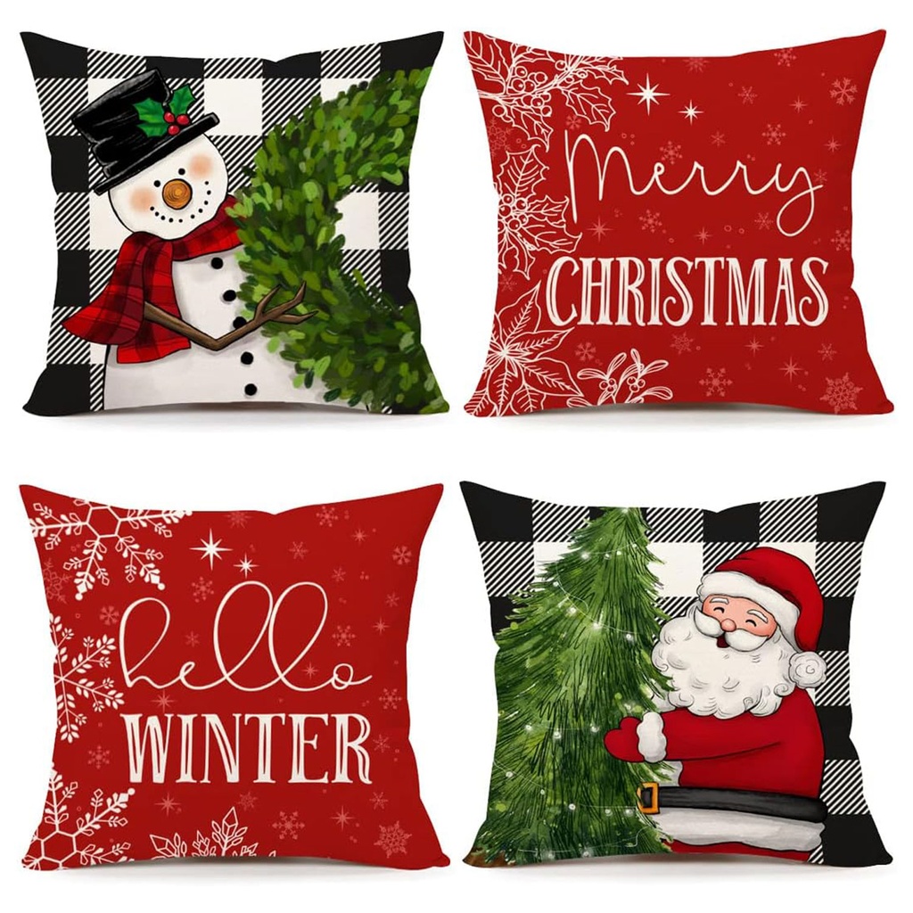 360 HOME CHRISTMAS PILLOW COVER 45*45CM POLYESTER RED WINE BACKGROUNG