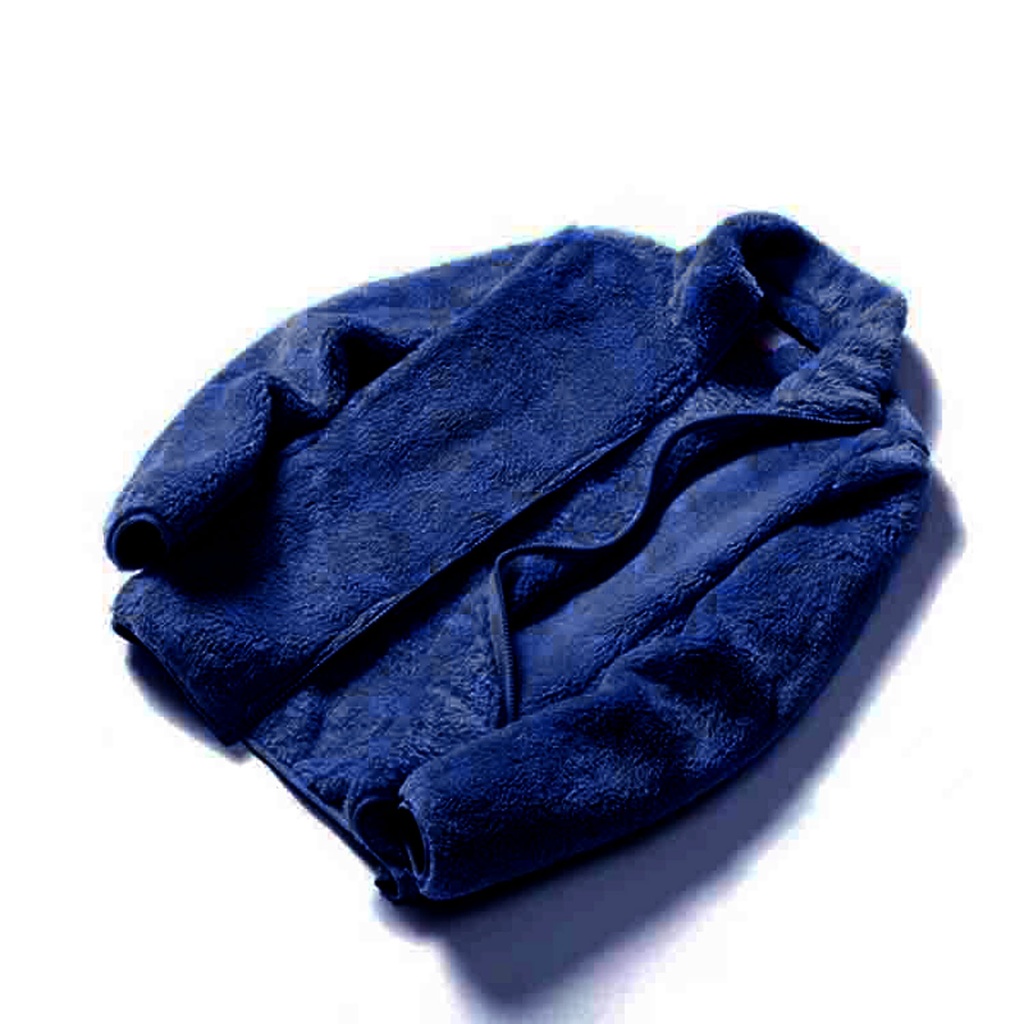 360 COTTON MEN JACKET FLEECE FULL ZIPPER NAVY
