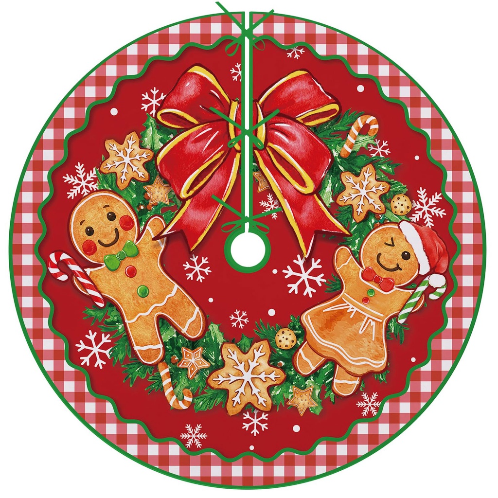 360 HOME CHRISTMAS TREE SKIRT ROUND 20CM POLYESTER  CENTER HOLE 