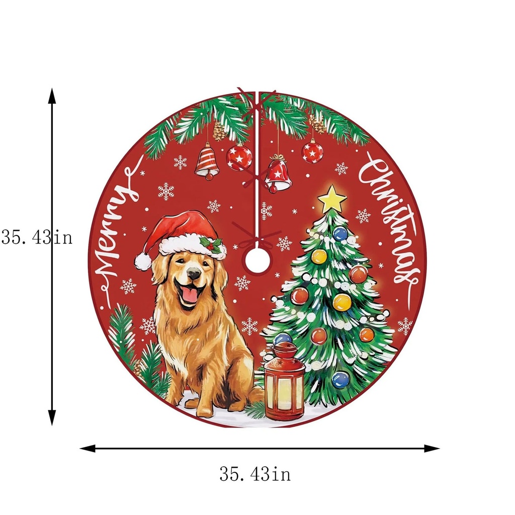 360 HOME CHRISTMAS TREE SKIRT ROUND 20CM POLYESTER  CENTER HOLE 