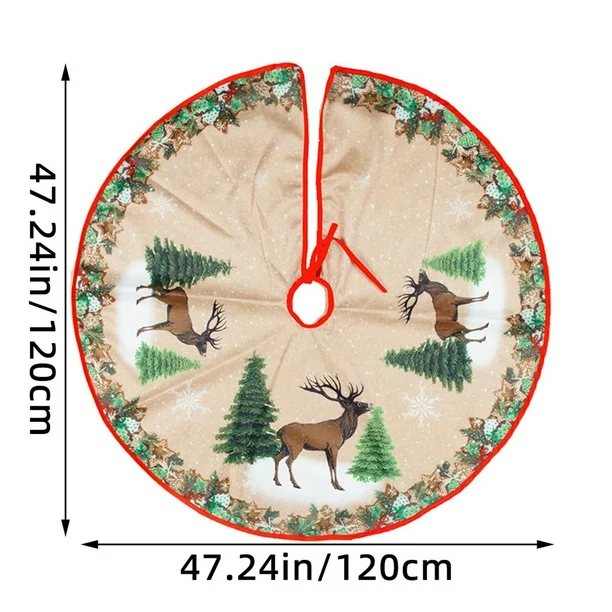360 HOME CHRISTMAS TREE SKIRT ROUND 120CM POLYESTER  CENTER HOLE 
