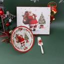 360 HOME CHRISTMAS PLATE +KNIFE 10.5" SANTA PATTERN