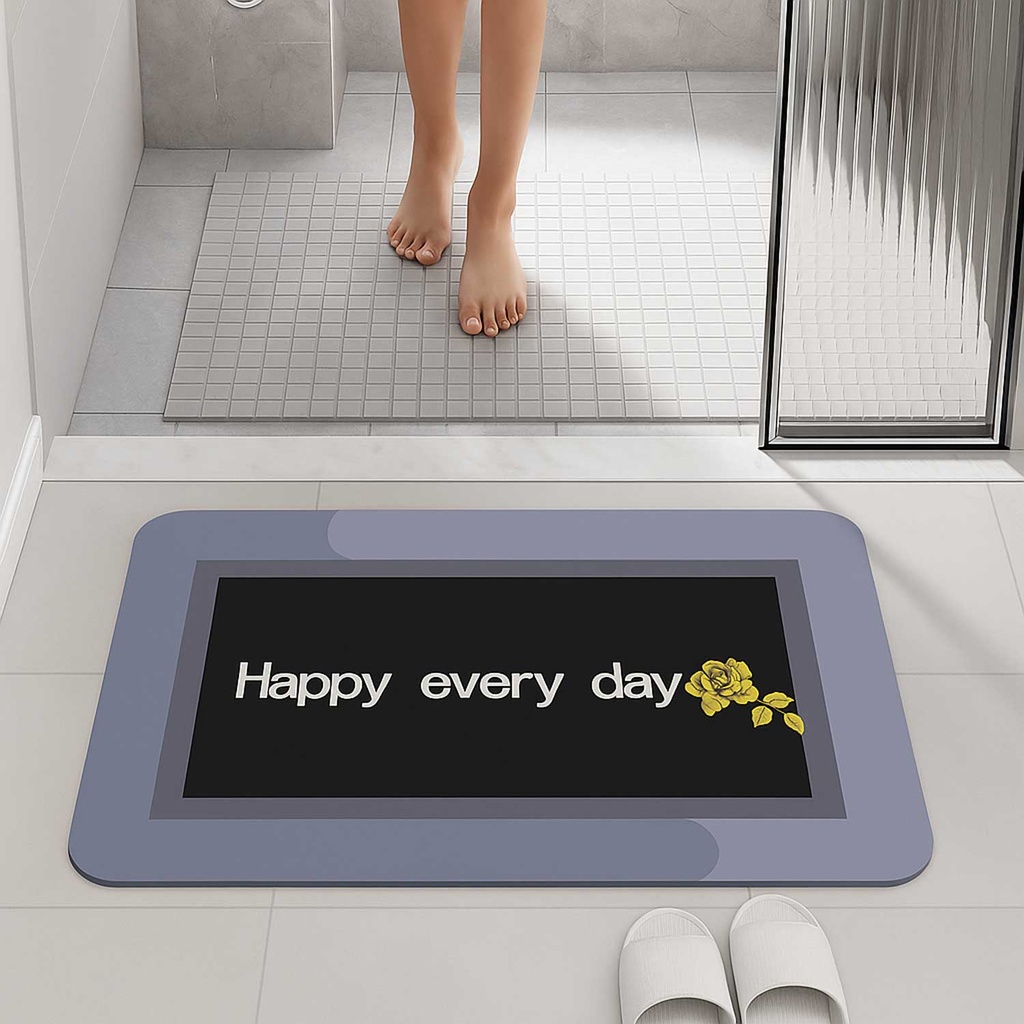 360 HOME DOORMAT PRINTED 48*78CM DIATOM MUD POLYESTER FIBER+RUBBER BACKING