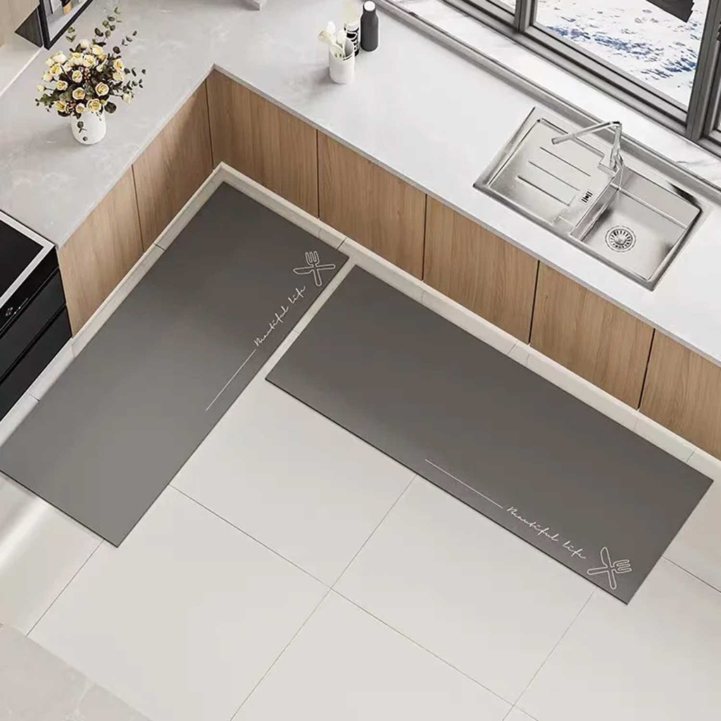 360 HOME KITCHEN MAT SET 40*60+40*120CM DIATOM MUD PU+RUBBER BACKING