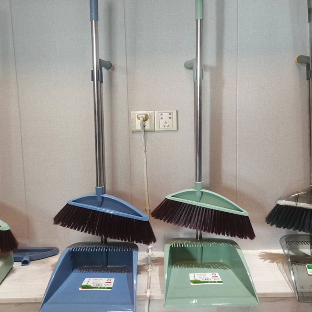 360 HOME BROOM 90*33CM & DUSTPAN 80*2CM  SET BLUE, GREEN