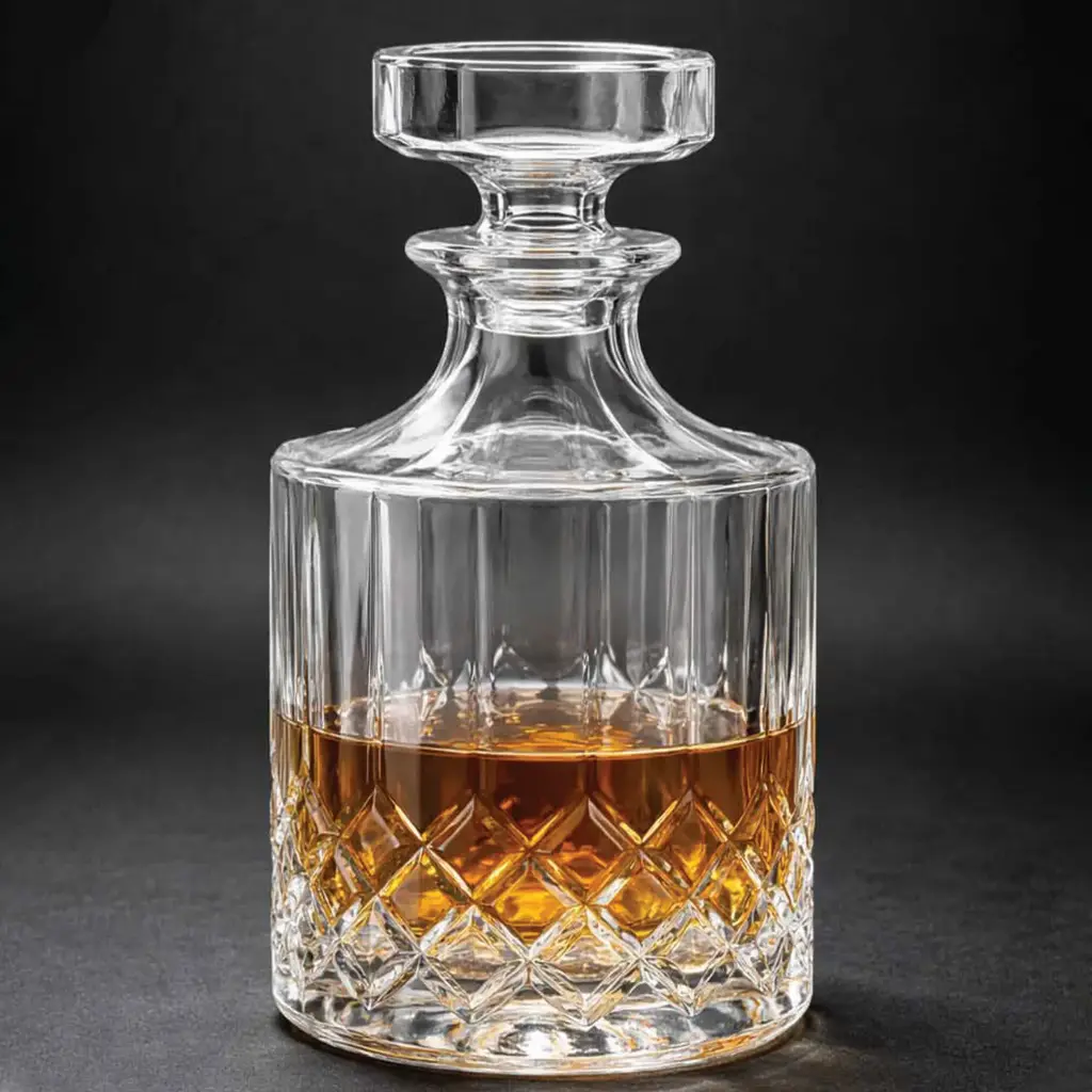 360 HOME LIQUOR DECANTER TOP : 30MM BASE : 90MM H : 223MM 750ML