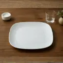 360 HOME  PLATE RECTANGULAR 14"  OPAL GLASS WHITE PLAIN