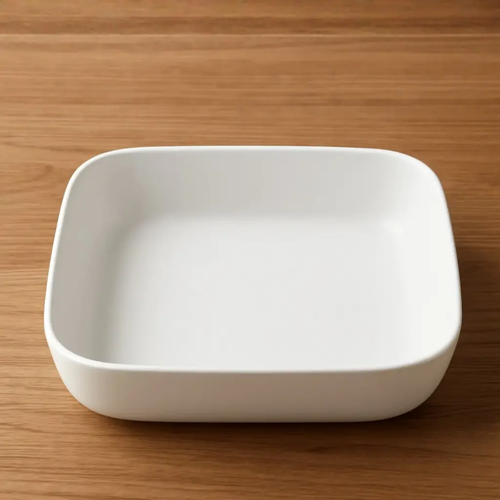 360 HOME BOWL SQUARE OPAL GLASS WHITE PLAIN