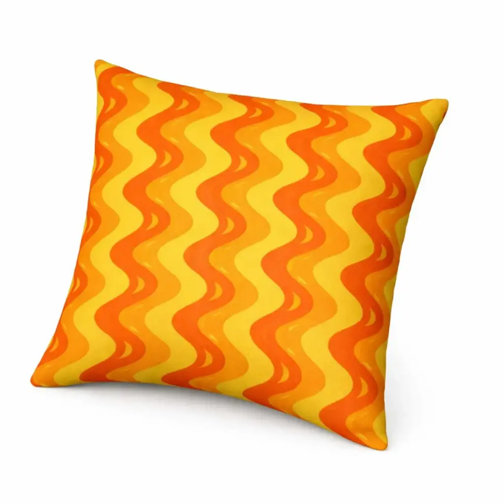 360 HOME PILLOW RETRO DESIGN 45*45 ORANGE WAVES
