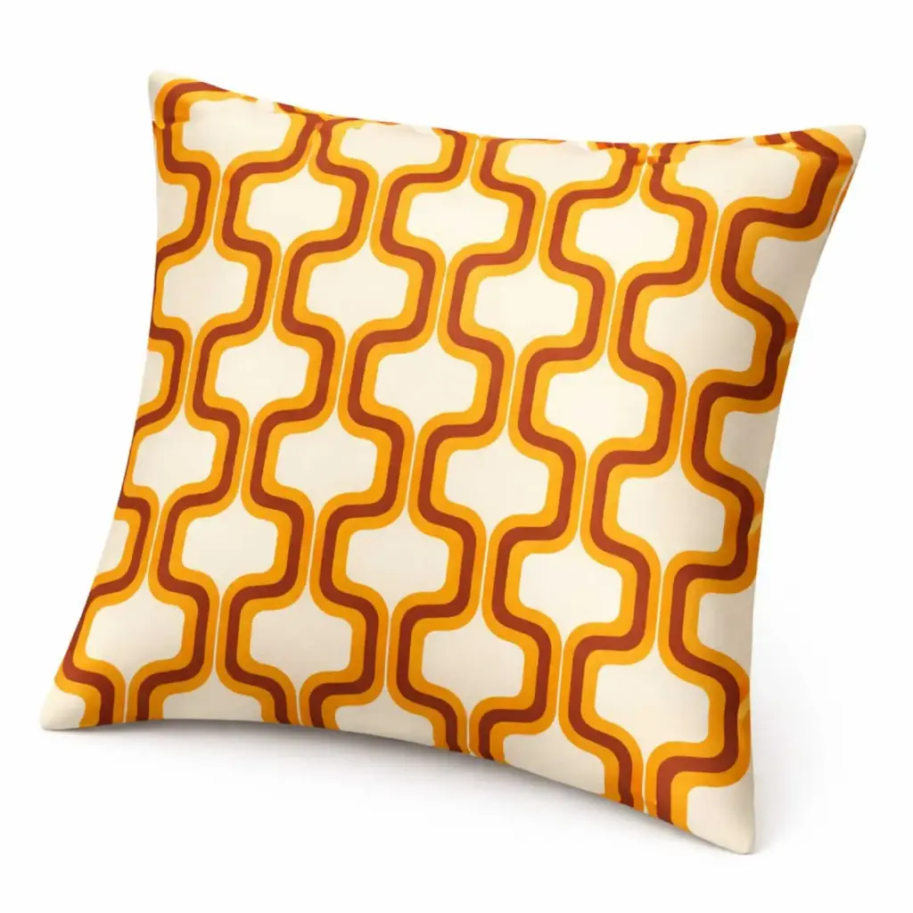 360 HOME PILLOW RETRO DESIGN 45*45 ORANGE CHAIN LINK