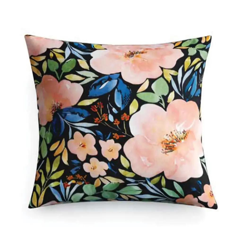 360 HOME PILLOW FLORAL DESIGN 45*45 MULTICOLOR FLOWERS