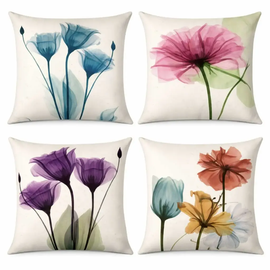 360 HOME PILLOW COVERS 45*45 MULTICOLOR FLORAL PATTERN