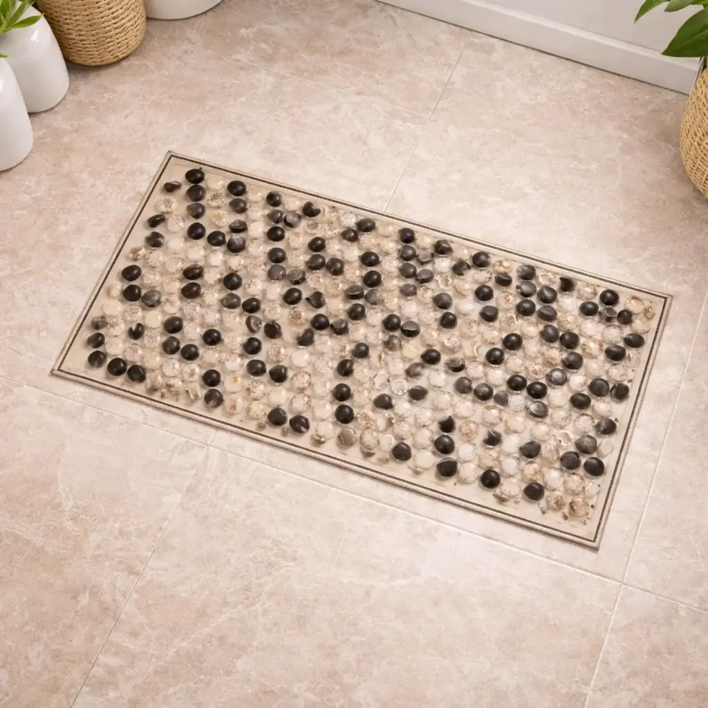 360 HOME BATHROOM MAT 40*90 BLACK&WHITE PEBBLES