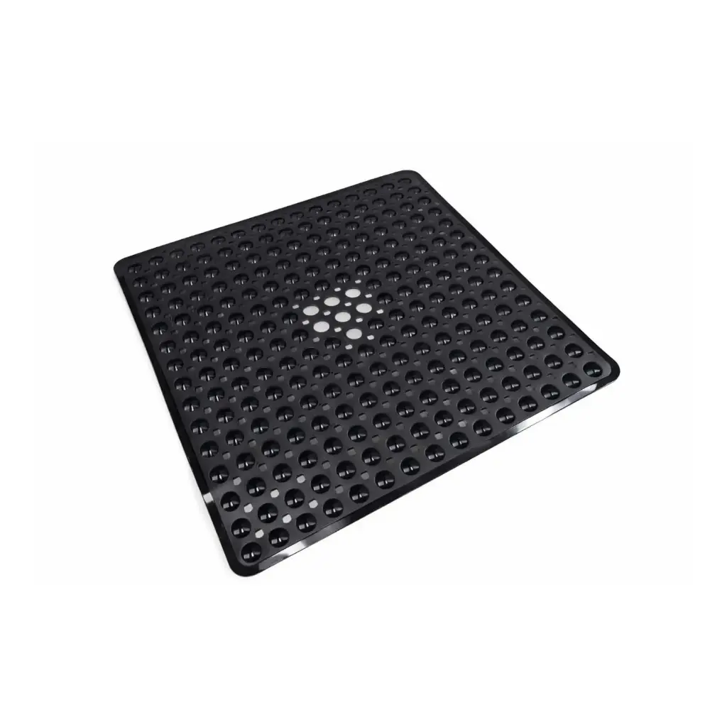 360 HOME BATHROOM MAT SQUARE 53X53CM BLACK INVERTED BUBBLES
