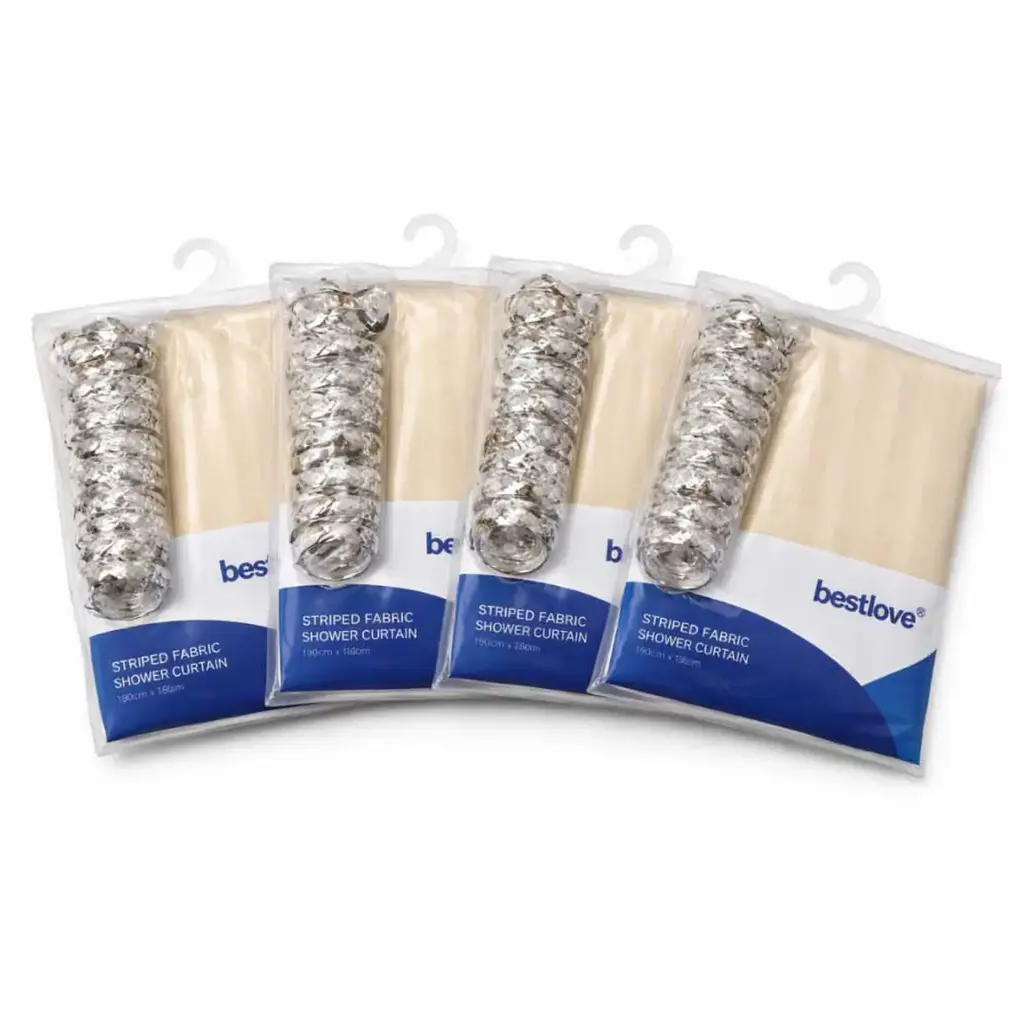 360 HOME SHOWER CURTAINS WITH HOOKS 180x180 MULTICOLOR STRIPES